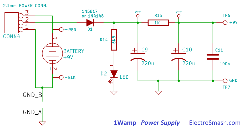 1wamp power supply circuit