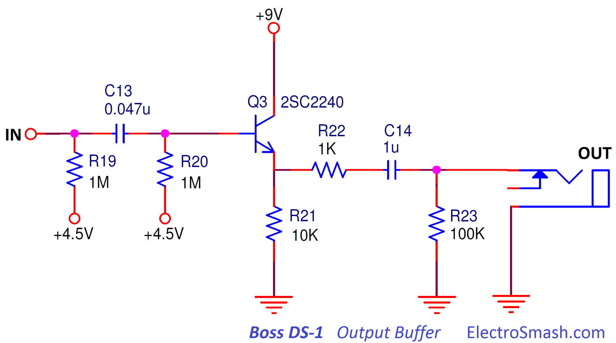 boss ds1 distortion output buffer