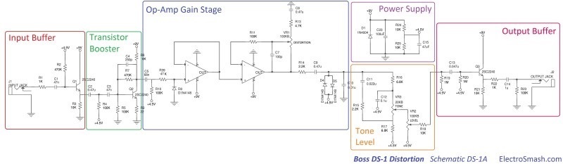 boss ds1 distortion schematic parts small