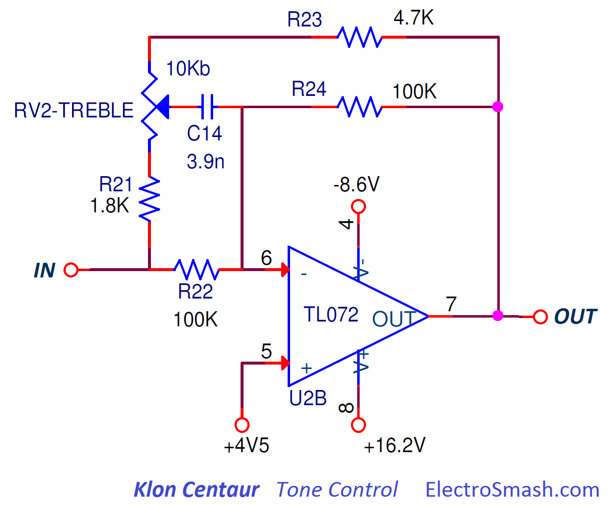 klon centaur tone control circuit