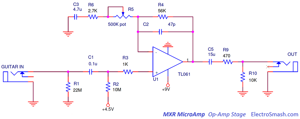 MXR MicroAmp OpAmp Stage