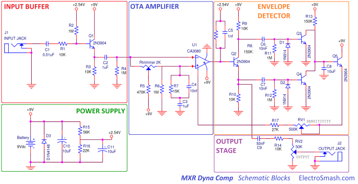 mxr dyna comp schematic parts small
