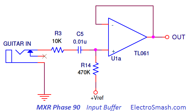 mxr phase 90 input buffer stage