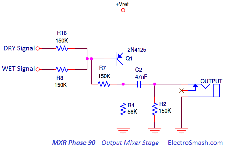 mxr phase 90 output mixer stage