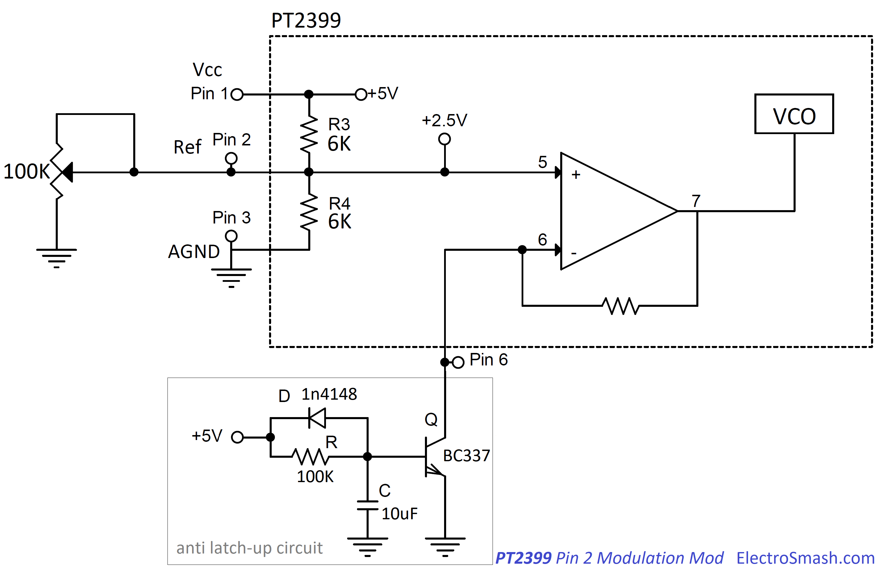 PT2399 pin2 modulation